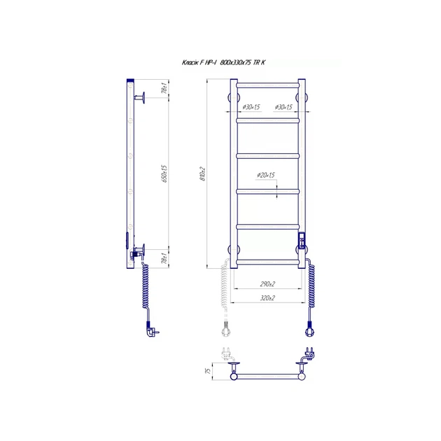 Сушарка для рушників MARIO Класік F НР-I (2.3.0701.10.P) - изображение 5