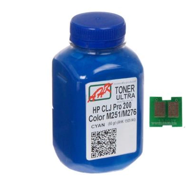 Тонер HP CLJ Pro 200/M251/M276n (131A) Cyan+chip AHK (1505158) - изображение 1