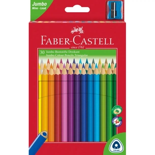 Олівці кольорові Faber-Castell JUMBO Triangular Junior, 30 кольорів тригранні + точилка, 116530 (12392) зображення 1
