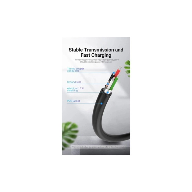 Дата кабель USB 2.0 AM to Mini 5P 1.0m black Vention (COMBF) - picture 7