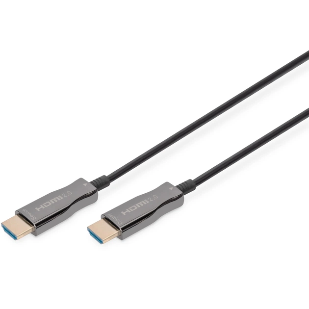Кабель мультимедийный HDMI M to HDMI M 15m 4K AOC hybrid-fiber black Digitus (AK-330125-150-S) - изображение 1