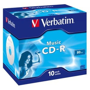 Диск CD Verbatim CD-R 700Mb 16x Jewel Case 10 Pack Music (43365) изображение 1