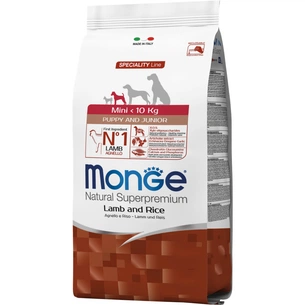 Сухий корм для собак Monge Dog Mini Puppy&Junior зі смаком ягняти 800 г (8009470011518) зображення 1