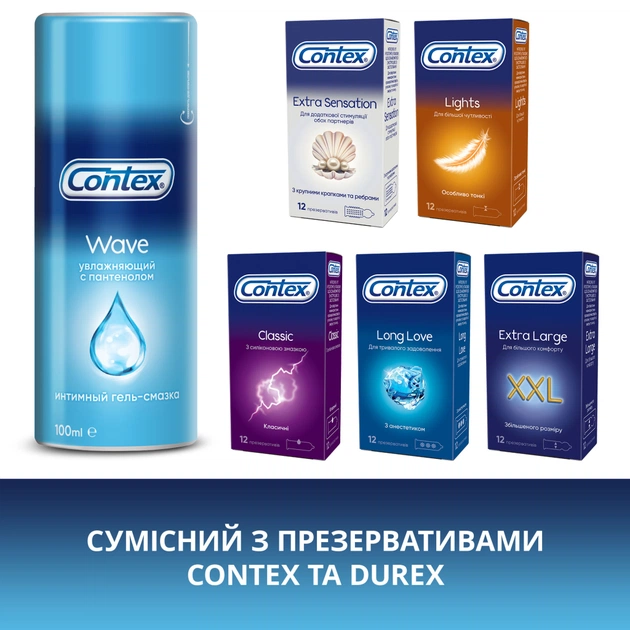 Інтимний гель-змазка Contex Wave зволожуючий з пантенолом (лубрикант) 100 мл (5060040304020) - picture 5