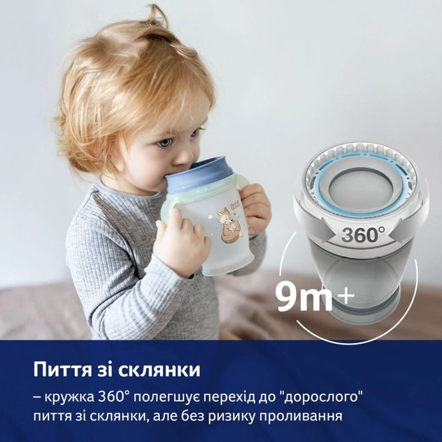 Поильник-непроливайка Lovi 360 250 мл Night&Day Rabbit (1/610) - изображение 3