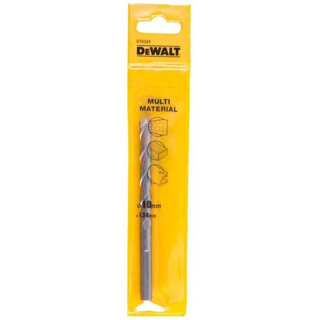 Сверло DeWALT универсальное D=10 мм,L=134 мм,WL=104 мм, 1 шт (DT6524) - изображение 1
