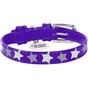 Нашийник для тварин WAUDOG Glamour з QR паспортом "Зірочка" XS Ш 12 мм Д 21-29 см фіолетовий (35849) - зменшене зображення 2