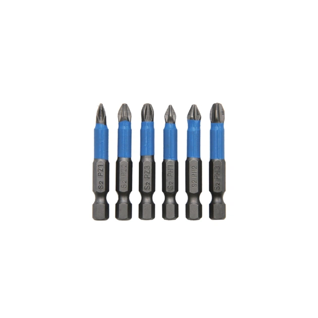 Набір біт YOSO YOSO-316 PZ1; PZ2; PZ3; PH1; PH2; PH3, 6шт. 50мм (YT40333) - изображение 1