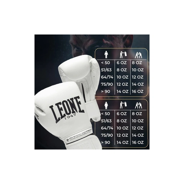 Боксерські рукавички Leone GN111 The Greatest White 12 унцій (GN111_White_12oz) - picture 10