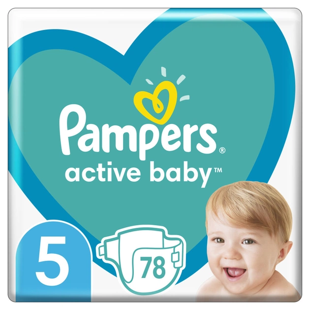Підгузки Pampers Active Baby Junior Розмір 5 (11-16 кг), 78 шт (8001090950536) - изображение 1
