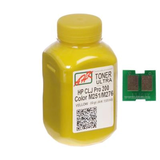 Тонер AHK HP CLJ Pro 200/M251/M276n (131A) Yellow + chip (1505160/1500738) - зображення 1