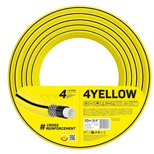 Шланг для поливу Cellfast 4YELLOW 3/4" 20м, 4 шари, до 20 Бар, -10…+50°C (10-520) изображение 1