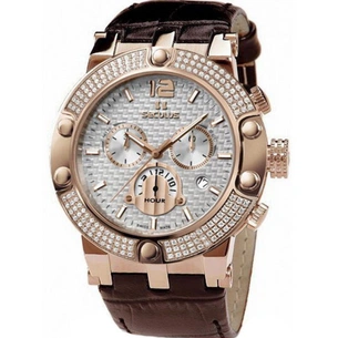 Наручний годинник Seculus 4490.2.503 white, pvd-r stones, brown leather зображення 1