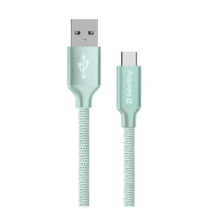 Дата кабель USB 2.0 AM to USB-C 2.0m mint ColorWay (CW-CBUC008-MT) зображення 1