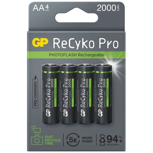 Аккумуляторы GP Recyko+ Pro Photo Flash 2000 (GP210AAHCF-2APCEB4) AA/HR06 NI-MH 2000 mAh BL 4 шт изображение 1