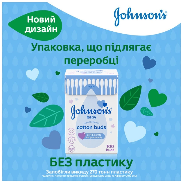 Ватні палички Johnson’s baby 100 шт (3574661440460) - зображення 7