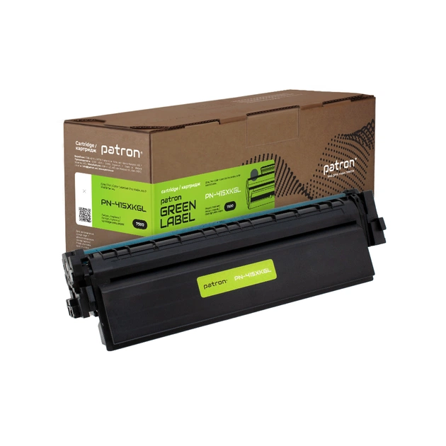 Картридж Patron HP 415X (W2030X) Green Label, black (PN-415XKGL) - изображение 1