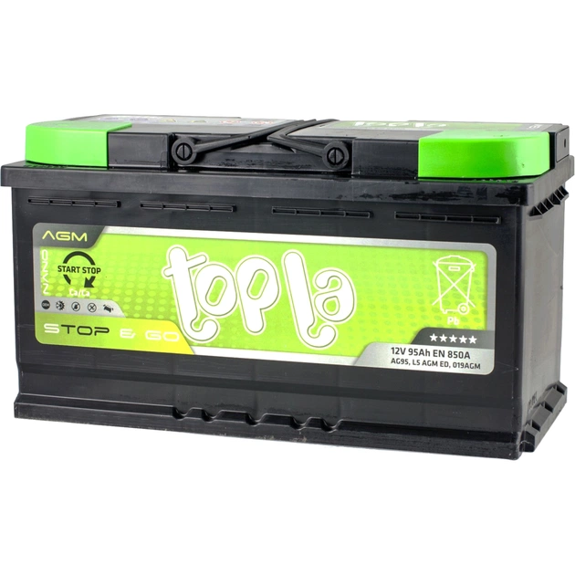 Акумулятор автомобільний Topla 95Ah/12V AGM Euro (114 090) - зображення 1