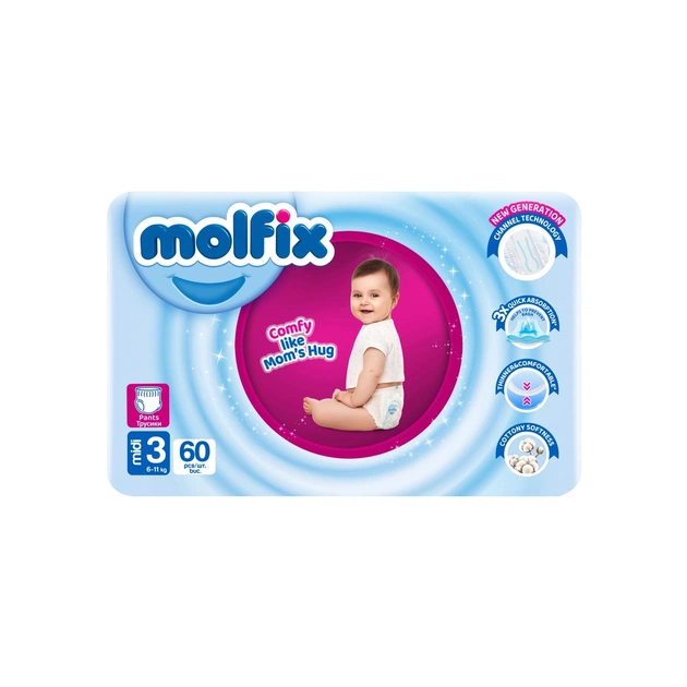 Підгузки Molfix Трусики 3 midi 6-11 кг 60 шт (8690536842704) - зображення 1