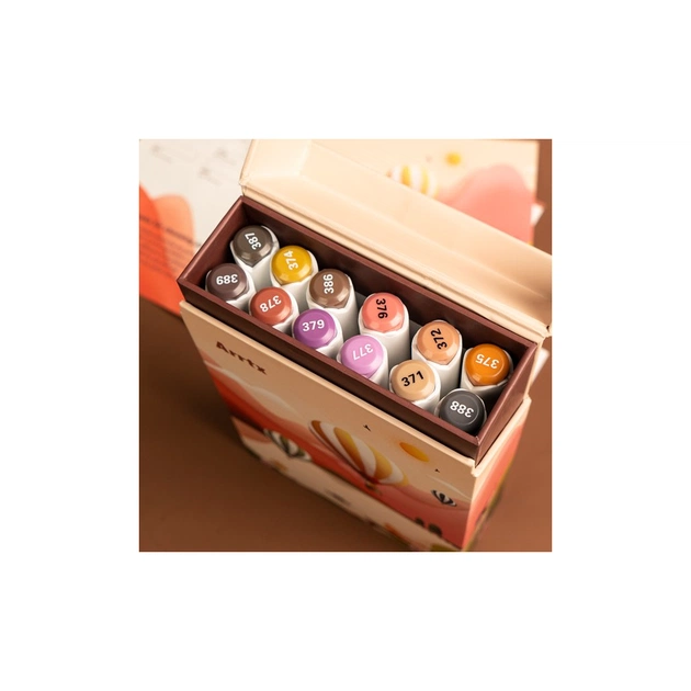 Художній маркер Arrtx Спиртові Alp ASM-02-SK02 12 кольорів, відтінки шкіри шкіри (LC302604) - picture 7