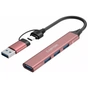 Концентратор Canyon hub DS-02 4in1 USB-A/C Pink (CNS-TDS02P) - зменшене зображення 4