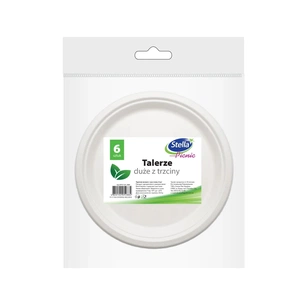 Тарілки одноразові Stella великі з тростини D22 см 6 шт. (4820102052884) зображення 1