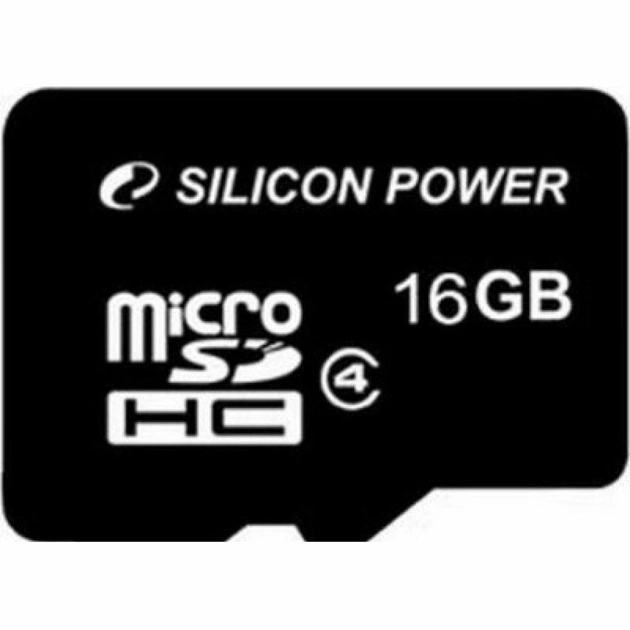 Карта пам'яті Silicon Power 16Gb microSDHC class 4 (SP016GBSTH004V10) - изображение 1