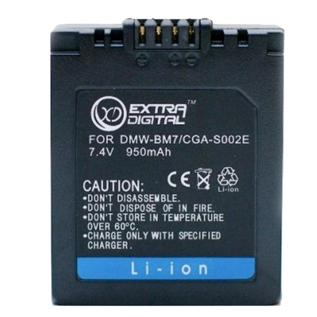 Акумулятор до фото/відео Extradigital Panasonic CGA-S002, DMW-BM7 (BDP2551) - изображение 1