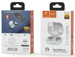 Bluetooth-гарнітура SkyDolphin TWS SL23 White (SDBTE-000181) зображення 1