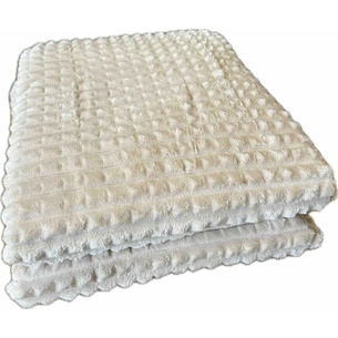 Плед Casablanket Велюрове Lisa Кубик Бежеве євро 200х240 (П-Lisa Кубик_беж) зображення 1