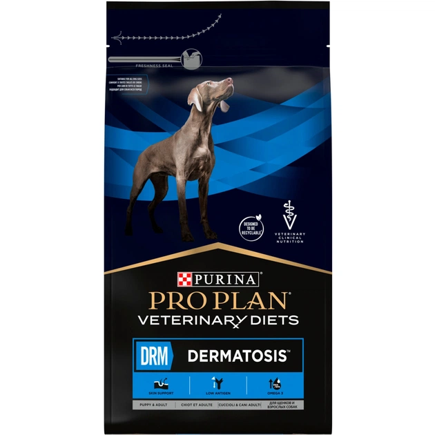 Сухий корм для собак Purina Pro Plan Veterinary Diets DRM Dermatosis Для підтримання функції шкіри при дерматозах та надмірному випадінні шерсті 3 кг (7613035156289) - picture 3