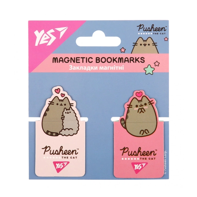 Закладки для книг Yes магнитные Pusheen, вырубка, 2 шт (708396) - изображение 1