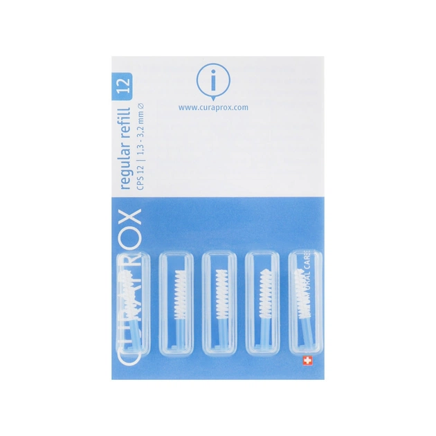 Щітки для міжзубних проміжків Curaprox Regular Refill CPS 12 Ортодонтичні D 1.3 - 3.2 мм Без тримача 5 шт. (7612412012002) - зображення 1