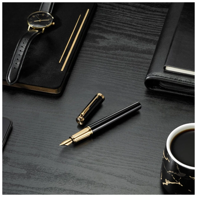 Ручка пір'яна Parker INGENUITY Black Lacquer GT FP F (60 011) - изображение 8