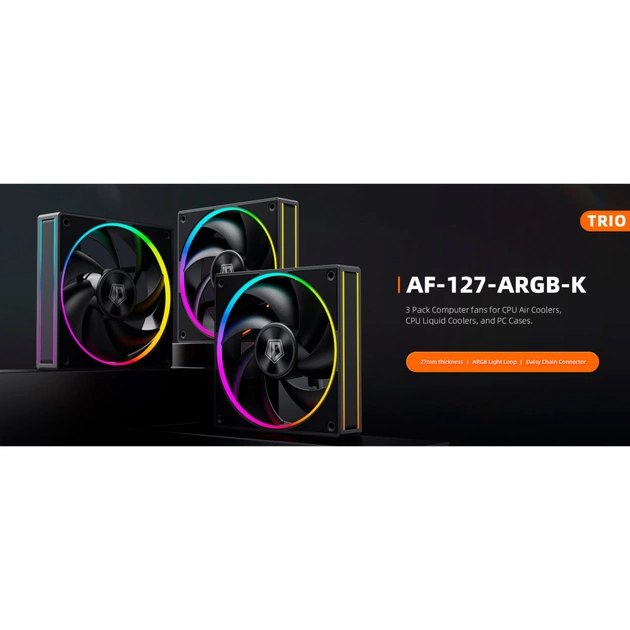 Кулер до корпусу ID-Cooling AF-127-ARGB-K TRIO - зображення 8
