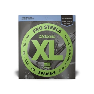 Струни для гітари D'Addario XL Pro Steels Bass Reg Light Top / Med Bottom 5-String (45-135) (EPS165-5) зображення 1
