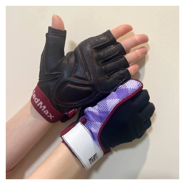 Рукавички для фітнесу MadMax MFG-911 Nine-eleven Black/perpito L (MFG-911-PEP_L) - picture 6