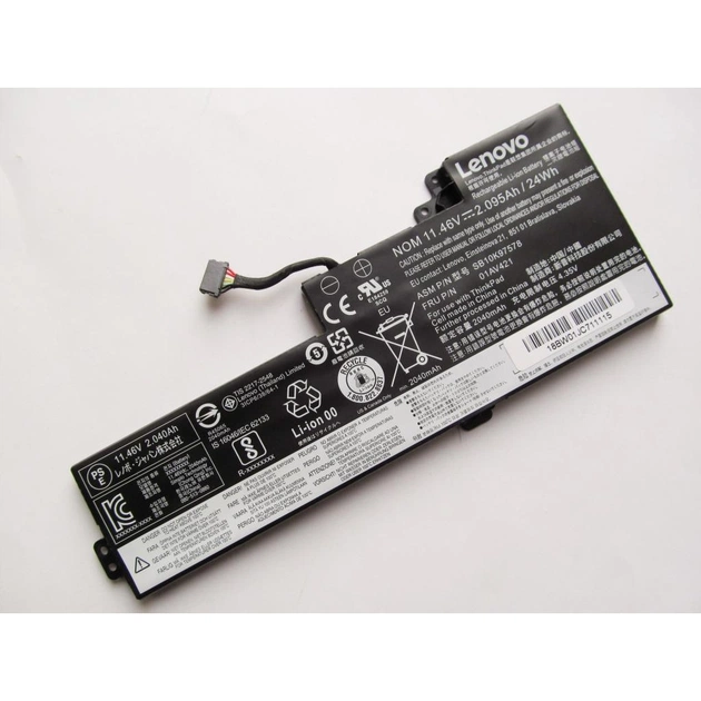 Акумулятор до ноутбука Lenovo ThinkPad T470 01AV421, 2095mAh (24Wh), 3cell, 11.46V, Li-ion (A47458) - зображення 1
