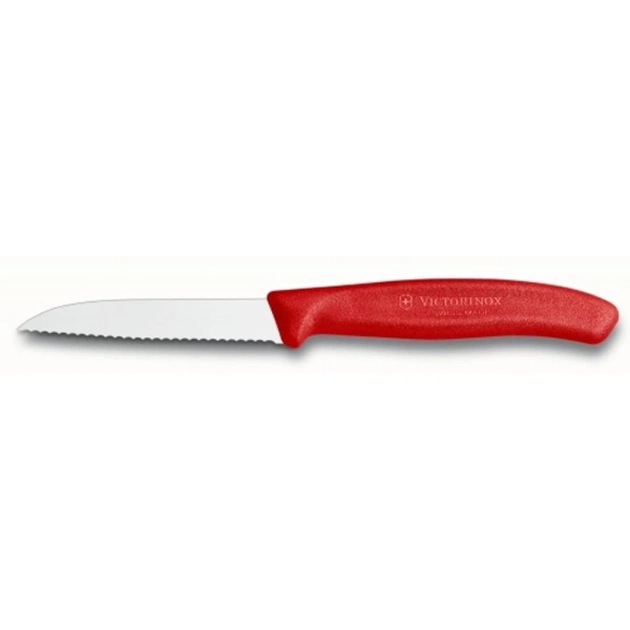 Кухонный нож Victorinox SwissClassic для овощей 8см, волнистое лезвие, красный (6.7431) - изображение 1