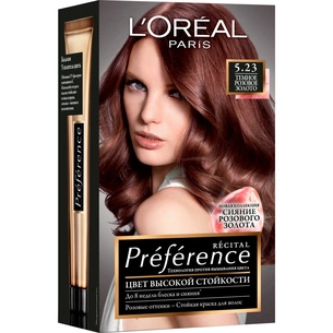Фарба для волосся L'Oreal Paris Preference 5.23 - Темно-рожеве золото (3600523577583) зображення 1