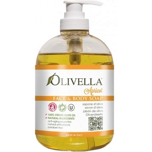 Рідке мило Olivella Абрикос на основі оливкової олії 500 мл (764412260239) зображення 1