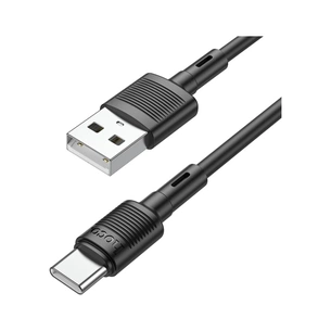 Дата кабель USB 2.0 AM to USB-C 1.0m 3A PVC X83 black HOCO (6931474770905) зображення 1