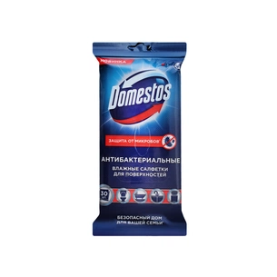 Серветки для прибирання Domestos вологі Антибактеріальні 30 шт. (8714100773093) зображення 1