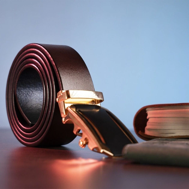 Ремінь Vintage З автоматичною пряжкою Коричневий (20209) - зображення 8