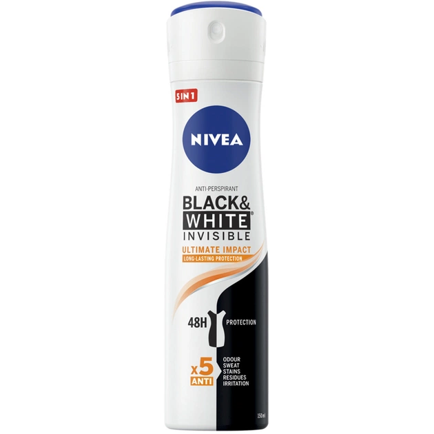 Антиперспірант Nivea Чорне та Біле Невидимий Ultimate Impact 150 мл (4005900761125/5900017074269) - зображення 1