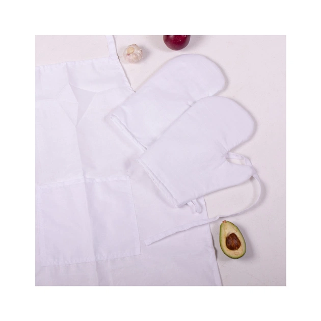 Фартух MirSon Набір 11-2107 White бязь дві прихватки + дві рукавички-прихватки + фартух (2200006752622) - picture 3