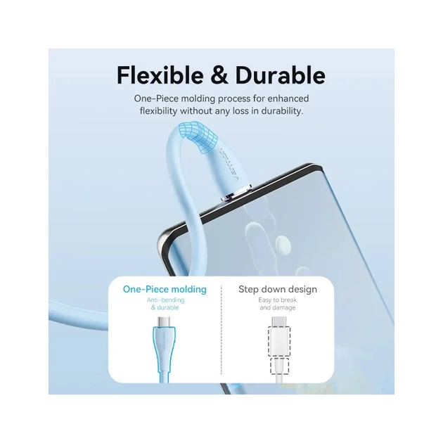 Дата кабель USB-C to USB-C 1.0m USB2.0 100W (20V/5A) Light Green Silicone Vention (TAWGF) - picture 10