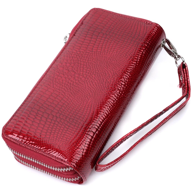 Гаманець ST Leather З лакованої натуральної шкіри Червоний (22692) - picture 2