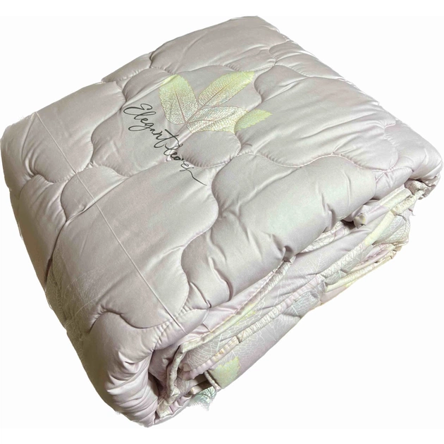Ковдра ШЕМ зимова вовна Royal satin рожевий листочок односпальна 145х210 (145 ВОВНЯНА Royal satin_рожевий листочок) - зображення 1