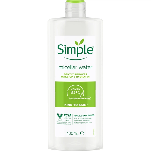Міцелярна вода Simple Micellar Water Vitamin B3+C 400 мл (8710908371509) - picture 1